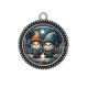 Pendentif Cabochon Argent - papa noël