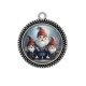 Pendentif Cabochon Argent - père noël