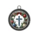 Pendentif Cabochon Argent - croix de noël
