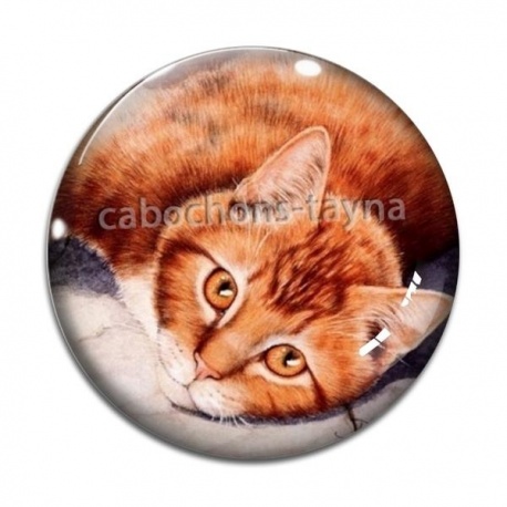 Cabochon Verre - chat