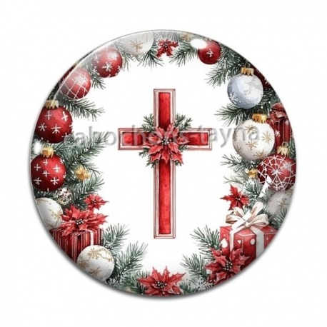 Cabochon Verre - croix de noël
