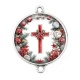 Connecteur Cabochon Argent - croix de noël