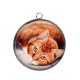Pendentif Cabochon Argent - chat