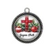 Pendentif Cabochon Argent - croix joyeux noël