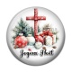 Cabochon Résine - croix joyeux noël