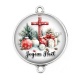 Connecteur Cabochon Argent - croix joyeux noël