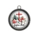 Pendentif Cabochon Argent - croix joyeux noël