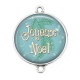 Connecteur Cabochon Argent - joyeux noël