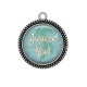 Pendentif Cabochon Argent - joyeux noël