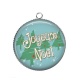 Pendentif Cabochon Argent -  joyeux noël