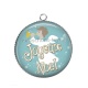 Pendentif Cabochon Argent -  joyeux noël