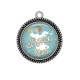 Pendentif Cabochon Argent -  joyeux noël