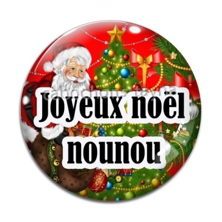 Cabochon Verre - joyeux noël nounou