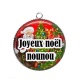 Pendentif Cabochon Argent - joyeux noël nounou