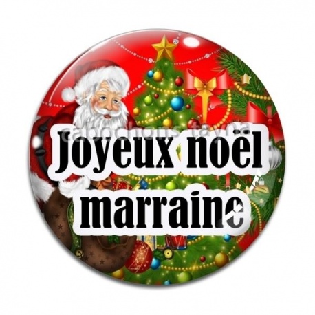 Cabochon Verre - joyeux noël marraine