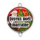 Connecteur Cabochon Argent - joyeux noël marraine