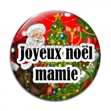 Cabochon Verre - joyeux noël mamie