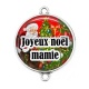 Connecteur Cabochon Argent - joyeux noël mamie