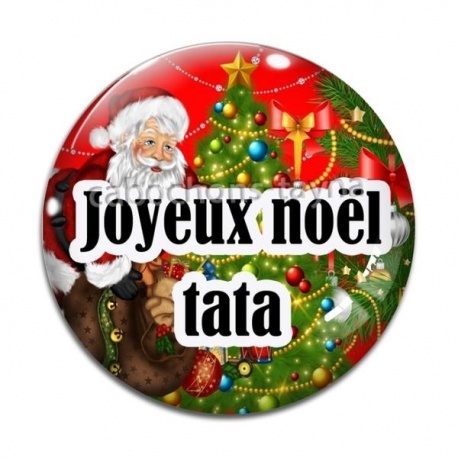 Cabochon Verre - joyeux noël tata