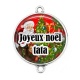 Connecteur Cabochon Argent - joyeux noël tata