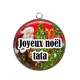Pendentif Cabochon Argent - joyeux noël tata