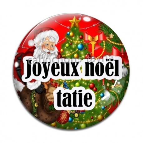 Cabochon Verre - joyeux noël tatie