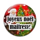 Cabochon Verre - joyeux noël maîtresse