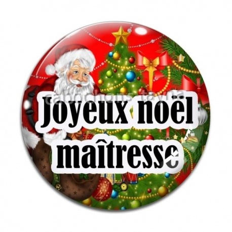 Cabochon Verre - joyeux noël maîtresse