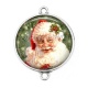 Connecteur Cabochon Argent - père noël