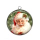 Pendentif Cabochon Argent - père noël