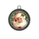 Pendentif Cabochon Argent - père noël