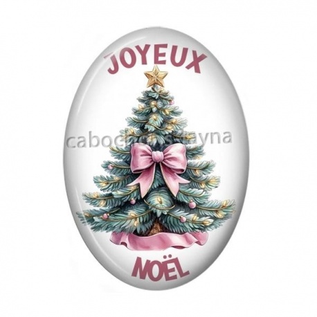 Cabochon Résine Ovale - joyeux noël ovale