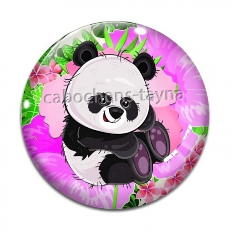 Cabochon Verre - panda