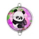 Connecteur Cabochon Argent - panda