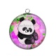 Pendentif Cabochon Argent - panda