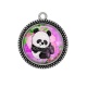 Pendentif Cabochon Argent - panda