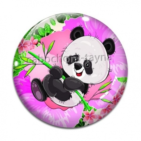 Cabochon Verre - panda
