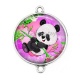 Connecteur Cabochon Argent - panda