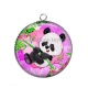 Pendentif Cabochon Argent - panda