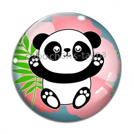 Cabochon Verre - panda
