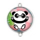 Connecteur Cabochon Argent - panda