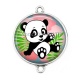 Connecteur Cabochon Argent - panda