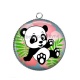 Pendentif Cabochon Argent - panda