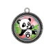 Pendentif Cabochon Argent - panda