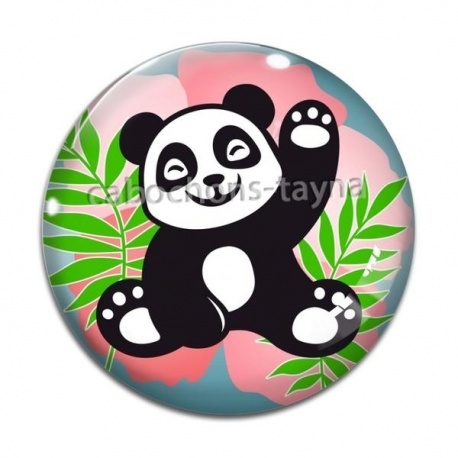 Cabochon Verre - panda