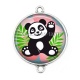 Connecteur Cabochon Argent - panda