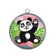 Pendentif Cabochon Argent - panda