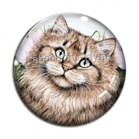 Cabochon Verre - chat