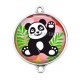 Connecteur Cabochon Argent - panda