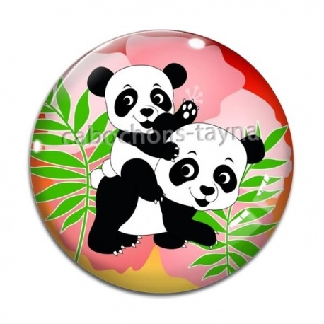 Cabochon Verre - panda